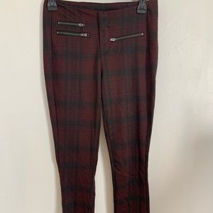 Plaid Skinny Leg Pants
